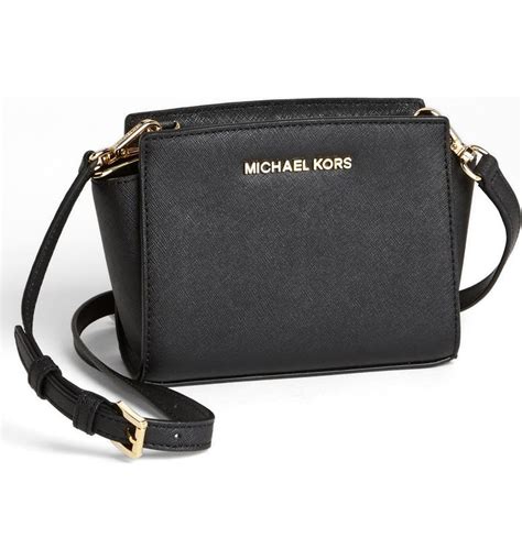 michael kors small selma saffiano leather messenger crossbody black|MICHAEL Michael Kors Selma Mini Saffiano Leather Crossbody .